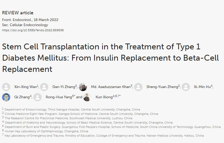 《前沿》子刊：干細胞移植治療1型糖尿?。簭囊葝u素替代到β細胞替代