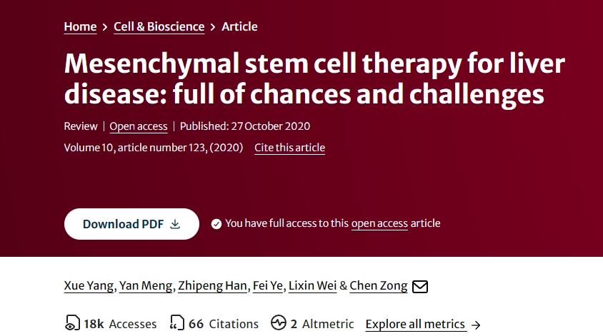 間充質(zhì)干細(xì)胞治療肝?。撼錆M機遇與挑戰(zhàn)
