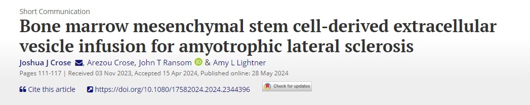 骨髓間充質(zhì)干細胞來源的細胞外囊泡輸注治療肌萎縮側(cè)索硬化癥