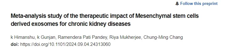 間充質(zhì)干細胞來源的外泌體對慢性腎臟病治療效果的薈萃分析研究