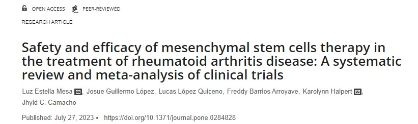 間充質(zhì)干細胞治療類風濕關(guān)節(jié)炎疾病的安全性和有效性：臨床試驗的系統(tǒng)評價和薈萃分析