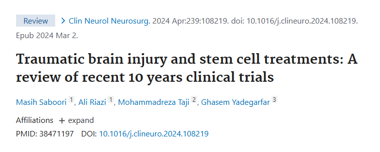 創(chuàng)傷性腦損傷和干細胞治療：近 10 年臨床試驗回顧