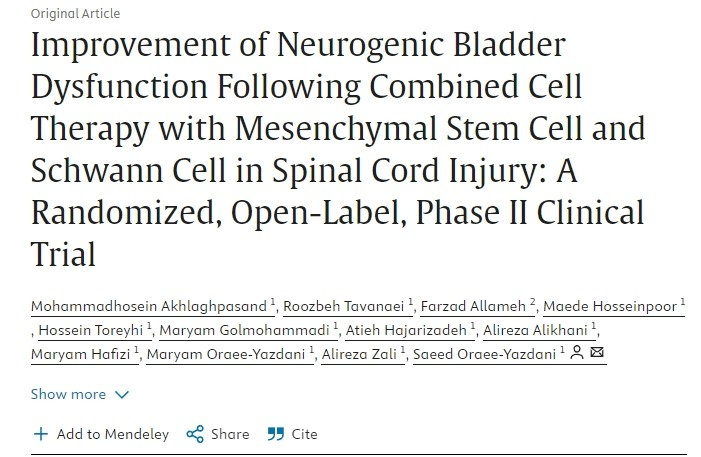 間充質(zhì)干細(xì)胞和雪旺細(xì)胞聯(lián)合治療脊髓損傷后神經(jīng)源性膀胱功能障礙的改善：一項(xiàng)隨機(jī)、開放標(biāo)簽、 II 期臨床試驗(yàn)