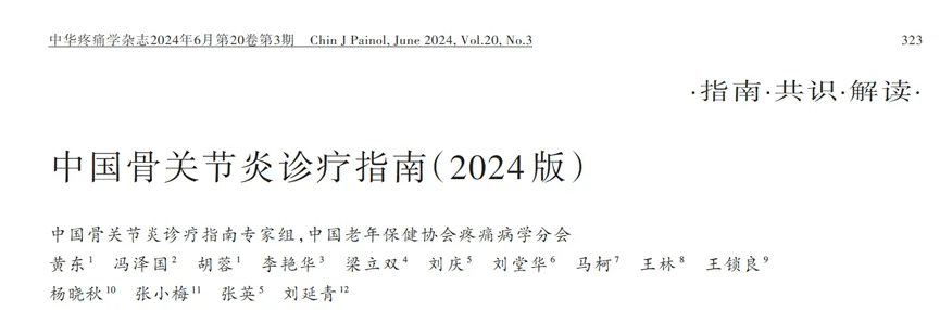 中國(guó)骨關(guān)節(jié)炎診療指南（2024版）