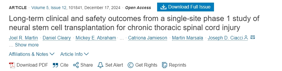 神經(jīng)干細胞移植治療慢性胸椎損傷的單中心Ⅰ期臨床研究