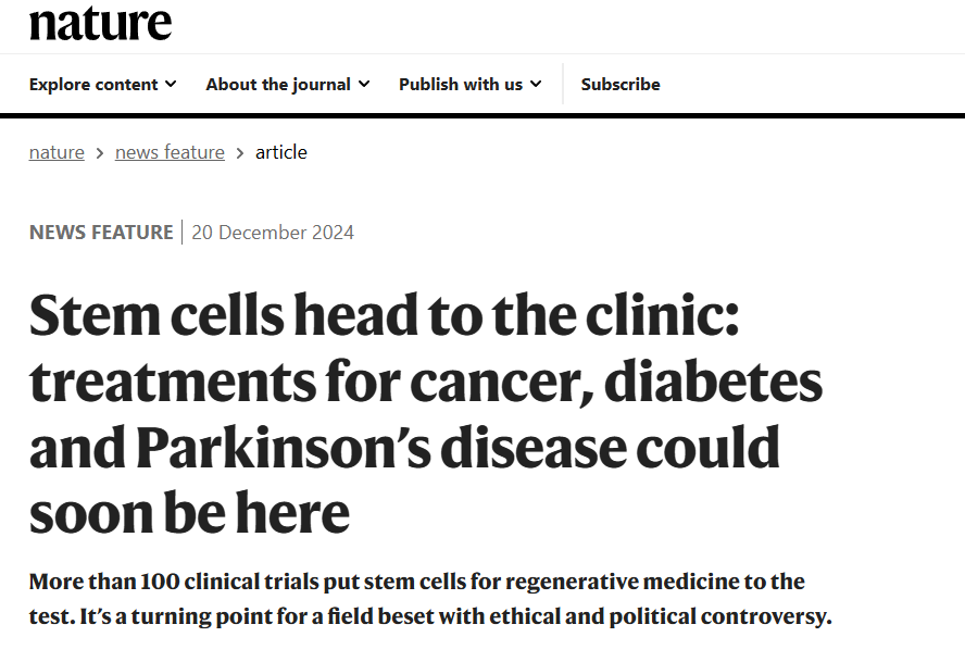 《nature》：干細胞進入臨床，帕金森、糖尿病的治療可能很快會實現(xiàn)