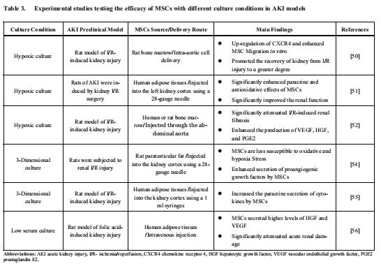 圖1：不同培養(yǎng)條件下MSCS在AKI模型中療效的實驗研究