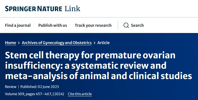 干細(xì)胞治療卵巢早衰：動(dòng)物和臨床研究的系統(tǒng)回顧和薈萃分析